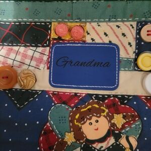 Colorful Patchwork Angel Quilt Buttons Christmas Stocking Grandma Leather Patch